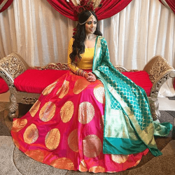 South Indian Wedding Special Banarasi Silk Lehenga Choli